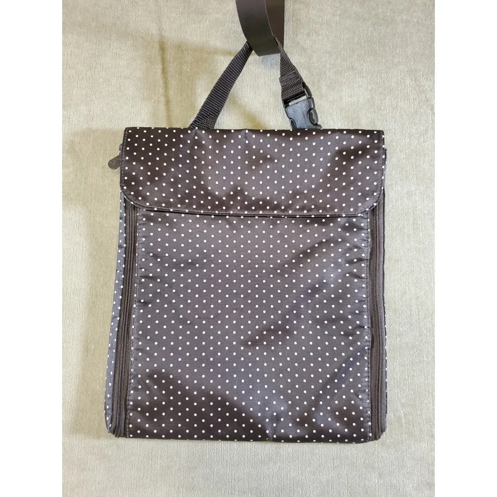 Thirty-One Hanging Traveler Case Black La-Di-Dot Teal Toiletry Bag Organizer